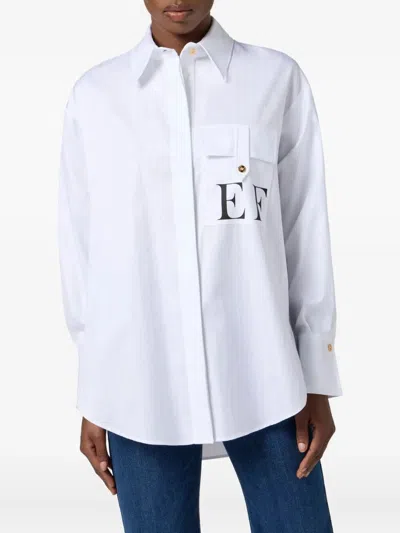 Elisabetta Franchi White Striped Cotton Poplin Shirt