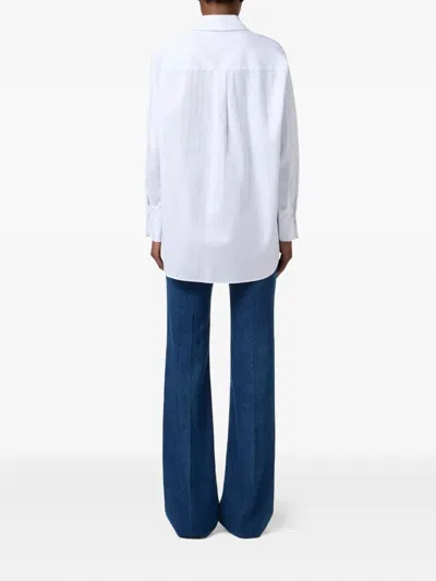 Elisabetta Franchi White Striped Cotton Poplin Shirt