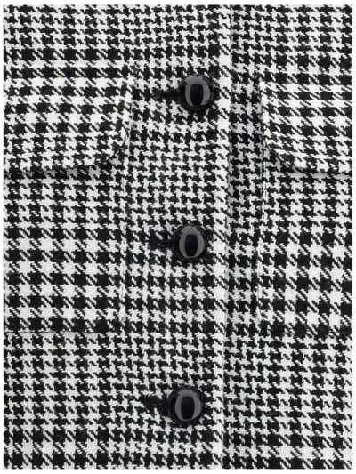 Self-portrait Wool Houndstooth Tailored Jacket Jackets Multicolor In Gray
