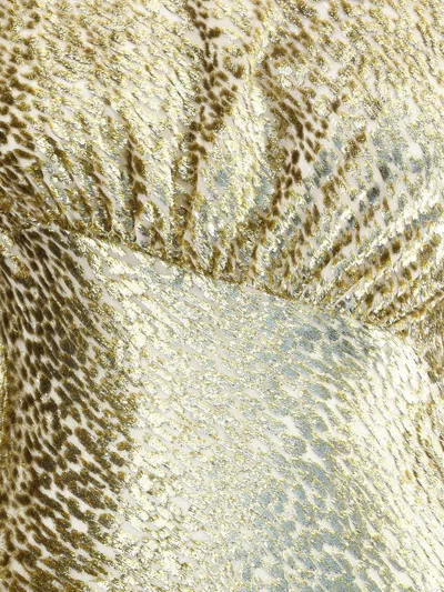 Self-portrait Long Dress In Gold Thread Dresses Gold In Gold