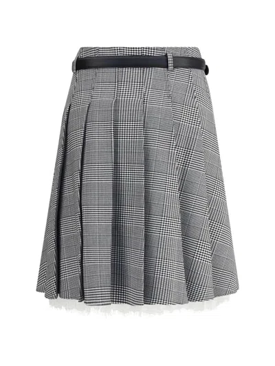 Self-portrait Prince Of Wales Check Pleated Midi Skirt