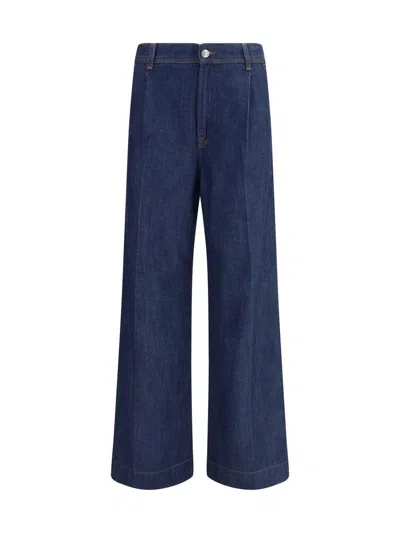 7 For All Mankind High-waisted Wide-leg Denim Jeans With Relaxed Fit In Blue