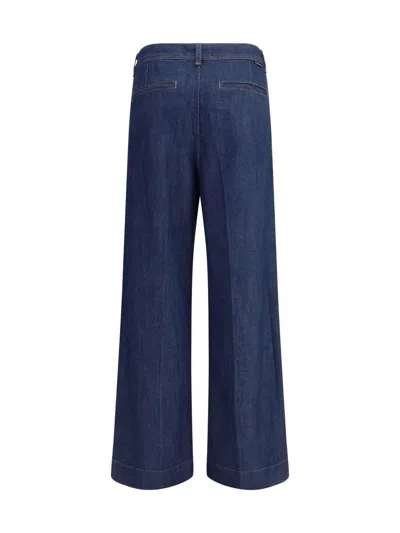 7 For All Mankind High-waisted Wide-leg Denim Jeans With Relaxed Fit In Blue