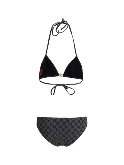 Gucci Gg Pattern Halter Neck Triangle Top Swimsuit