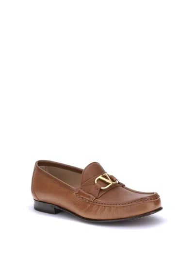 Valentino Garavani Women Leather Loafers In Brown