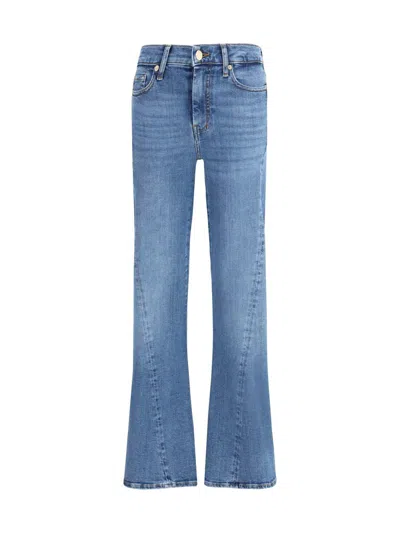 7 For All Mankind Tailorless Flare Jeans Enhancing Silhouette In Blue