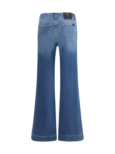 7 For All Mankind Wide-leg High-waist Jeans With Vintage Fading In Blue