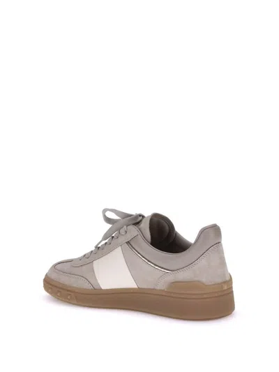 Valentino Studded Leather Low-top Sneakers In Gray