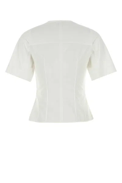 Alexander Mcqueen Poplin Shirt With Short Sleeves And Seam Detailing In Yellow