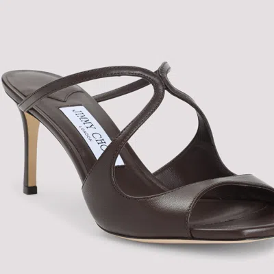 Jimmy Choo Anise 75 Leather Sandals In Blue
