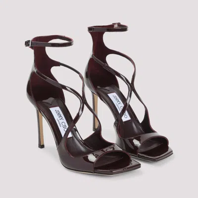Jimmy Choo Azia95 Sandals With Squared Open Toe And Ankle Strap In Brown