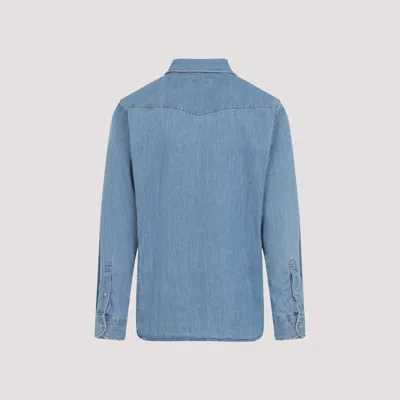 Tom Ford Cotton Denim Shirt In Blue