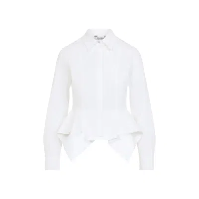 Max Mara Gamma Popeline Shirt With Asymmetric Peplum Hem