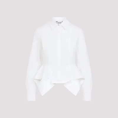Max Mara Gamma Popeline Shirt With Asymmetric Peplum Hem