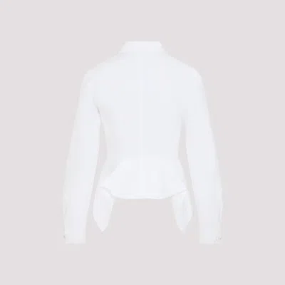 Max Mara Gamma Popeline Shirt With Asymmetric Peplum Hem