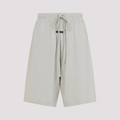 Essentials Logo-label Track Shorts In Gray