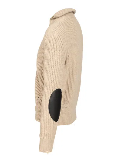 Mm6 Maison Margiela Wool Blend Knitted Jacket Jackets Beige