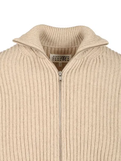 Mm6 Maison Margiela Wool Blend Knitted Jacket Jackets Beige