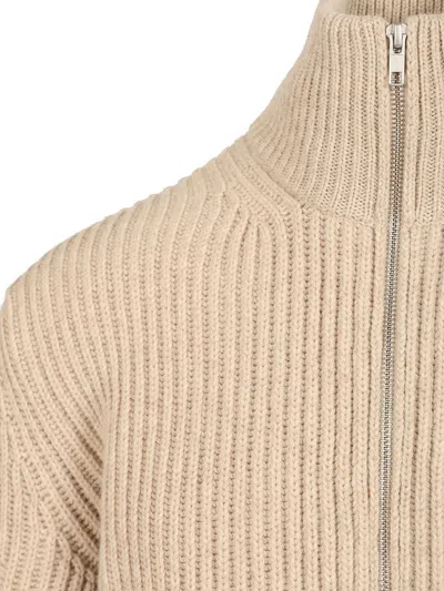 Mm6 Maison Margiela Wool Blend Knitted Jacket Jackets Beige