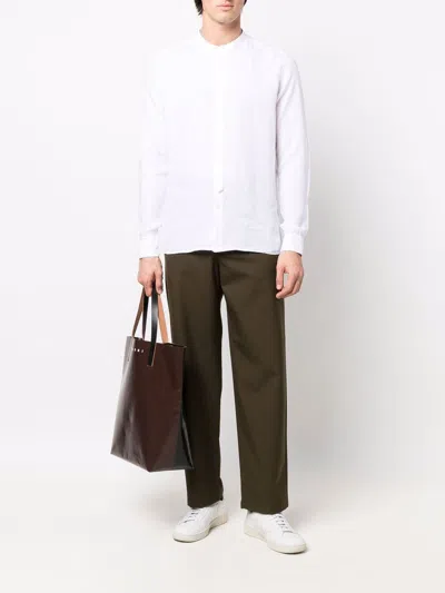 Tintoria Mattei Stand-up Collar Linen Shirt