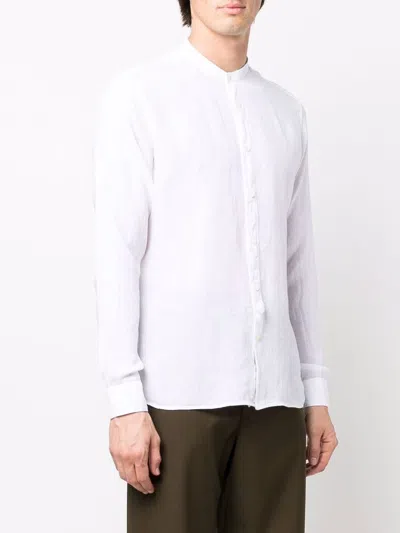 Tintoria Mattei Stand-up Collar Linen Shirt