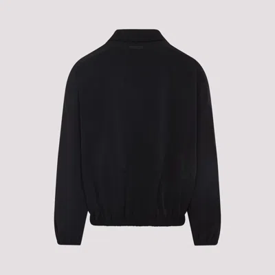 Essentials Logo Embroidered Half-zip Sweatshirt In Blue