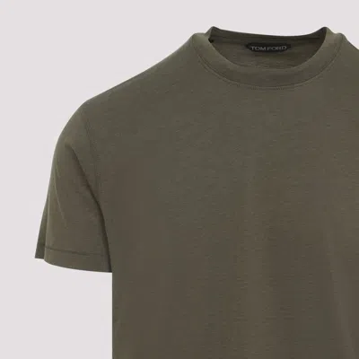 Tom Ford Stretch Cotton T-shirt In Green