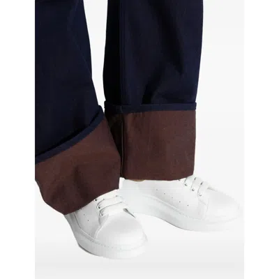 Alexander Mcqueen White Oversize Sneakers With Snake Print On The Heel In Leather Man