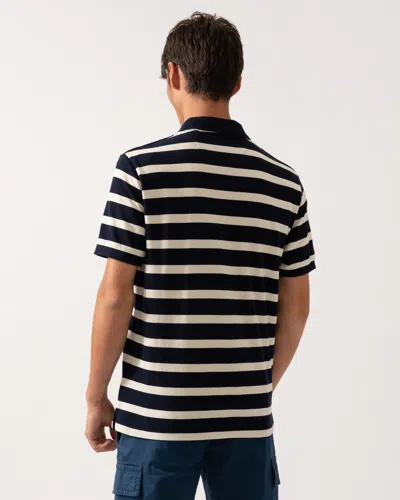 Gant Men Striped Polo Shirt In Blue