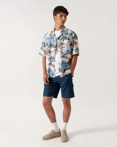 Gant Mens Resort Island Print Short Sleeve Shirt In Multi