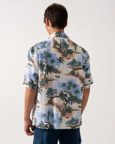 Gant Mens Resort Island Print Short Sleeve Shirt In Multi