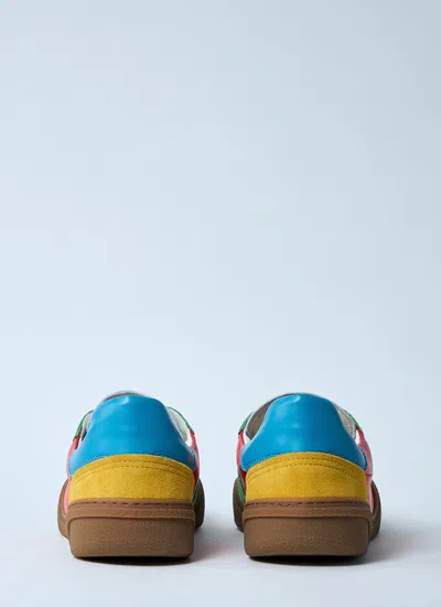 Acne Studios Men Leather Low-top Sneakers In Multi