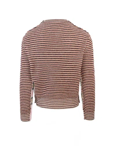 Marni Pink Striped Mohair Sweater In Multi