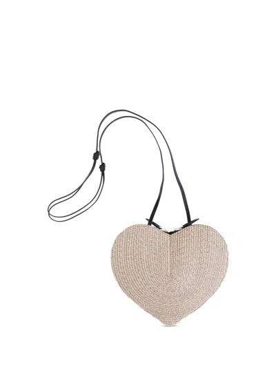 Alaïa Women Le Coeur Paper Straw Shoulder Bag