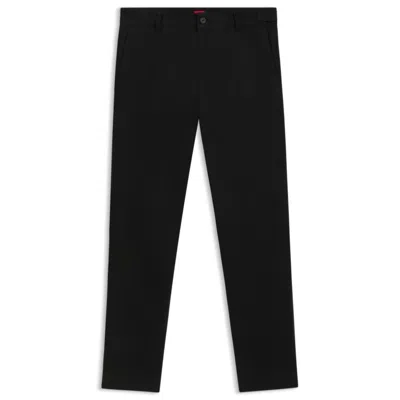 Hugo Boss Tapered-fit Trousers In Machine-washable Stretch Fabric In Black