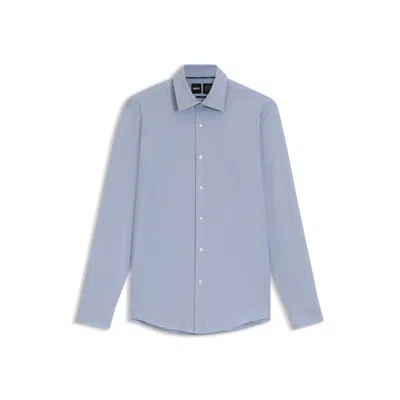 Hugo Boss Slim-fit Shirt In Performance-stretch Italian Jacquard