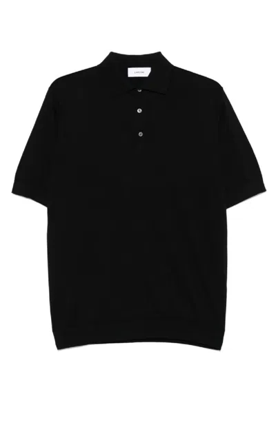 Lardini Classic Black Polo Shirt With Timeless Design