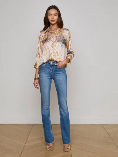 L Agence Dani Silk Blouse In Multi