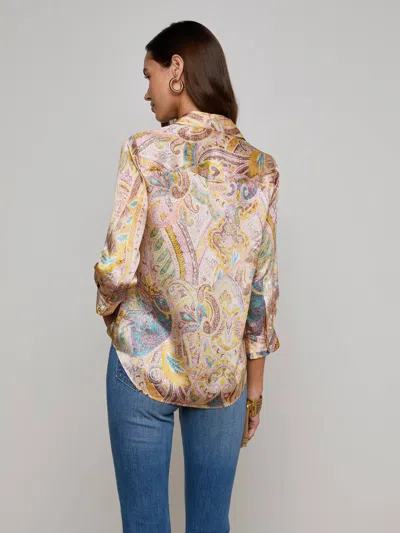 L Agence Dani Silk Blouse In Multi