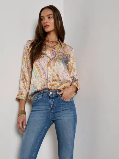 L Agence Dani Silk Blouse In Multi