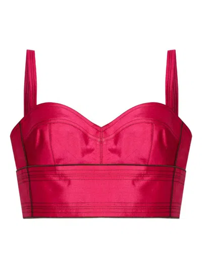 Tory Burch Crop Top With Straps In Pink