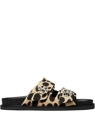 Tory Burch Sporty Slide Sandal With Twist Details Scarpe Basse Animalier In Animal Print