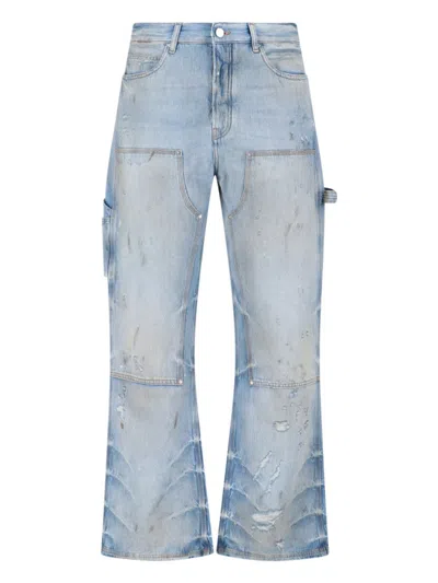 Amiri Straight Carpenter Style Trousers With Distressed Detailing