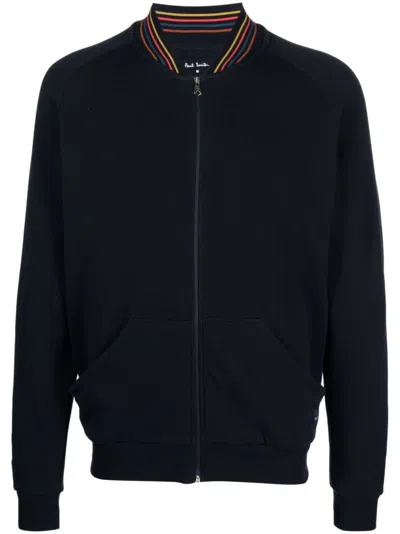 Paul Smith Cotton Sweatshirt With Zip And Baseball Collar
