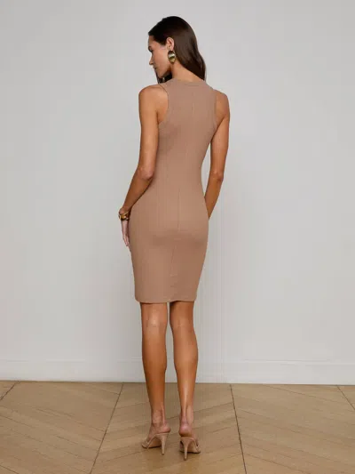 L Agence Ellis Racerback Dress In Brown