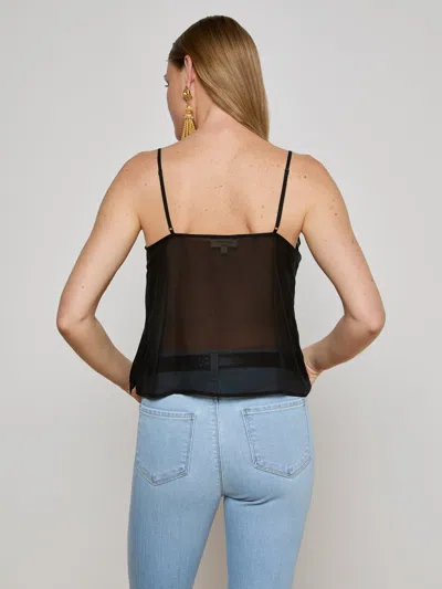 L'agence Erika Silk Chiffon Camisole In Black
