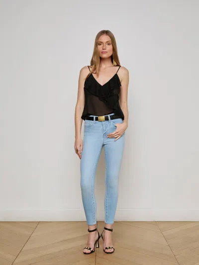 L'agence Erika Silk Chiffon Camisole In Black