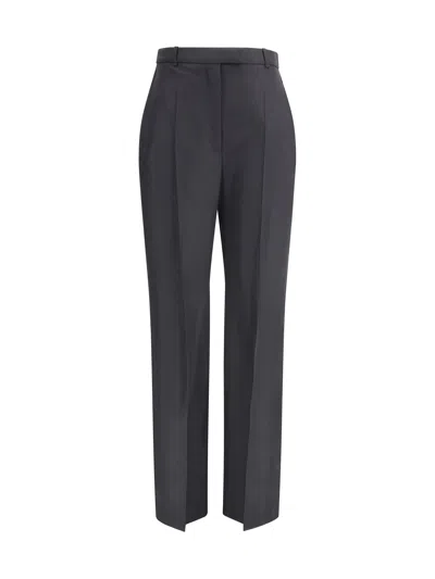 Alexander Mcqueen Wool Trousers Satin Stripes In Black