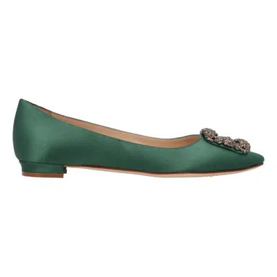 Manolo Blahnik Hangisi 10 Flat In Green