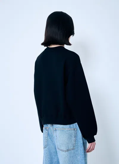 Alexander Wang Essential Terry Crew Neck Cotton Sweatshirt Clothing In Black